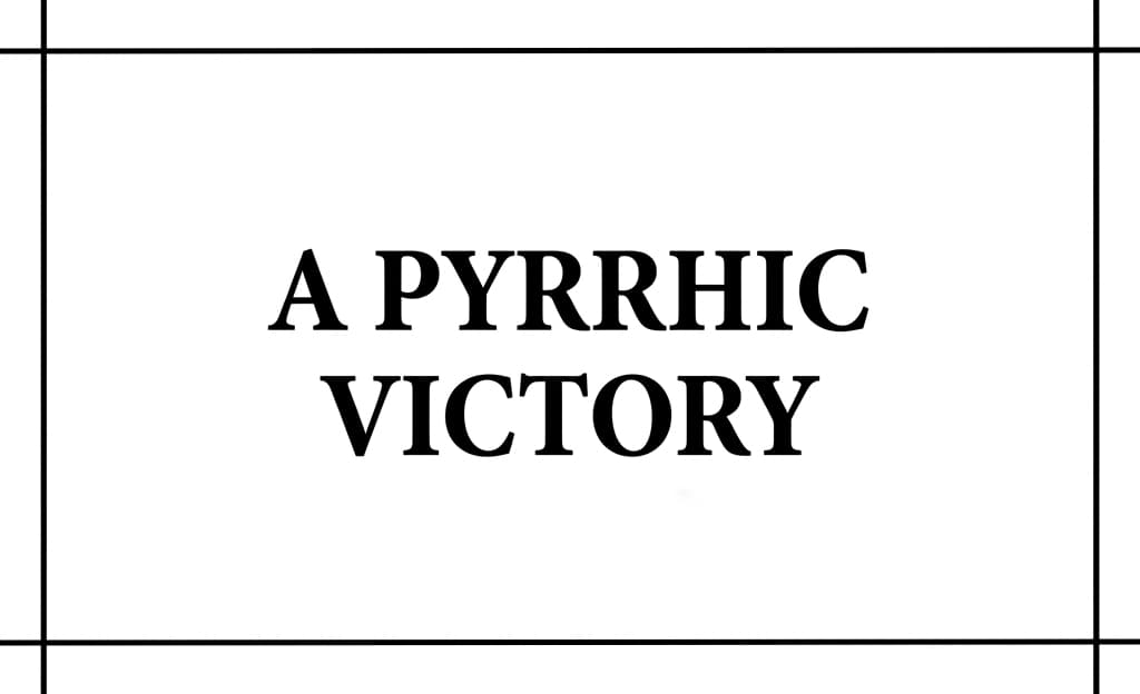 Article cover with text pyrrhic-victory
